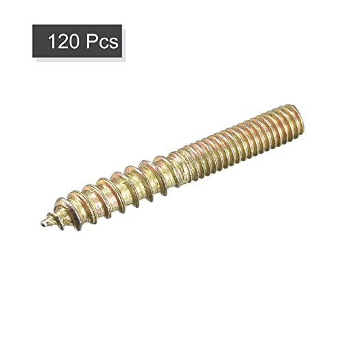 Image of uxcell M4x30mm Hanger Bolts, 120pcs Double Ended Thread Dowel Screws for Wood Furniture Connecting