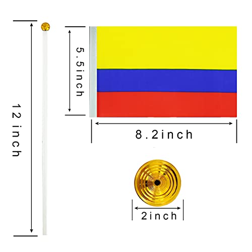 Wxtwk 12 Pack Colombia Flag Colombian Desk Flag Small Mini Colombian Table Flags With Stand Base,Home Office Festival Events Celebration Decorations #TOP1