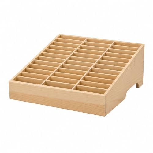 XICHENGSHIDAI 36-Slot Classroom Cell Phone Holder, Wooden Organizer