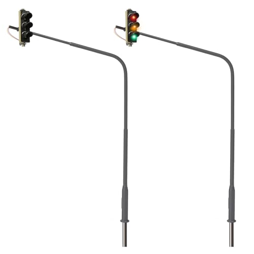 2pcs HO Scale 1:87 Traffic Signals City Motorway Crossing Right Lights Model Railway (3 LEDs)