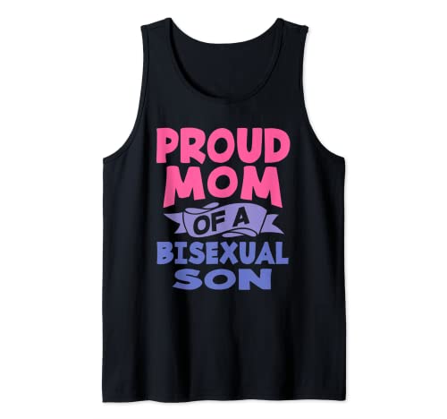 Proud Mom of A Bisexual Son Drapeau Bi Pride humoristique Bisexuel Débardeur