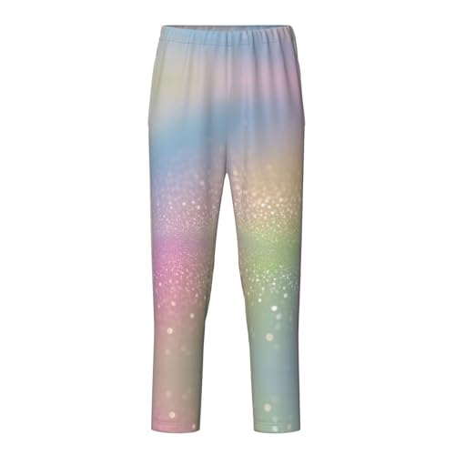 Pajama Pants Pajama Bottoms with Elastic Waistband Sleepwear Lounge PantsColorful Glitter 1