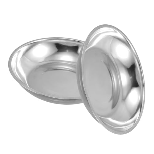 COLLBATH 2pcs Scale Tray Accessories Metal Weighing Dish Steel Scale Tray Balance Plate Heavy Duty Pan Balance Pan Replacement Weighing Plate Scale Component Stainless Steel Silver