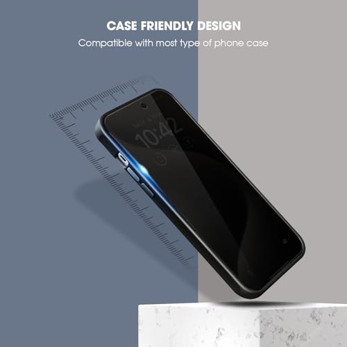 Image of GRIPP Privacy Tempered Glass Screen Protector for iPhone 15 (6.1 inch), 2-Way Anti-Spy Protection, 2.5D Round Edges, Scratch-Resistant, 9H Hardness, Bubble Free
