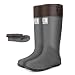 Gummistiefel für Damen, hoch, faltbar, wasserdicht, für Regen, Outdoor, Wandern, Hundespaziergänge, Wasserschuhe, Chelsea, grau, 37.5 EU