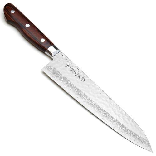 Yoshihiro VG10 16 Layer Hammered Damascus Gyuto Japanese Chefs Knife (9.5