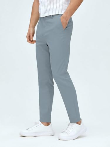 Image of AVANOVA Men's Classic Dress Pants with Side Pockets | Solid Tapered Suit Trousers, Business Formal Office Wear Regular Fit Pants, Stretchable Blend Slim Carrot Fit (Trouser 255)
