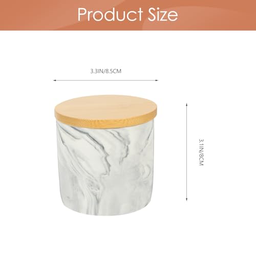 Recipiente de cerámica con tapa para café de 300ML color blanco 3