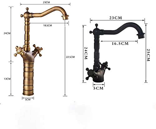 Mitigeur cuisine et robinet rétro d'évier à double commande pour lavabo rétro