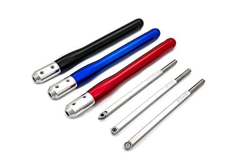 Simple Woodturning Tools 3 Carbide Wood Turning Tools With Rougher, Finisher, Detailer & 12" Color Coded Solid Aluminum Lathe Tool Handles, Usa Made #TOP8
