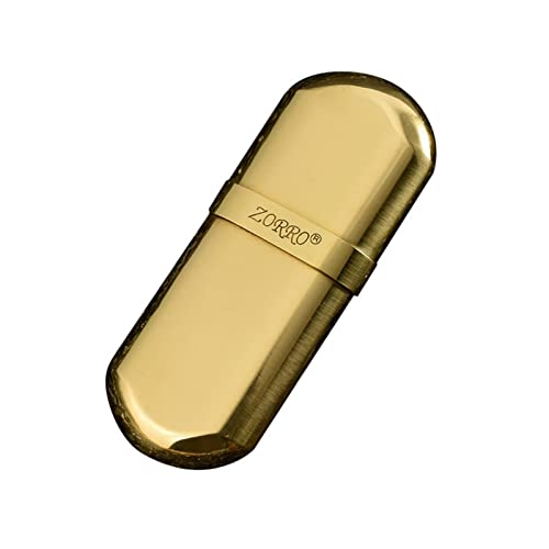 Mechero de Metal con muela de latón Vintage, mechero de Queroseno a Prueba de Viento, Encendedor Estriado de Gasolina, mechero de Metal, Dispositivos for Hombres(Gold)