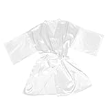 FRCOLOR Robe de Chambre Courte Soie Artificielle pour Mariage Peignoir Polyester pour Demoiselles Robe de pour Fête Nuptiale et Bridal Party