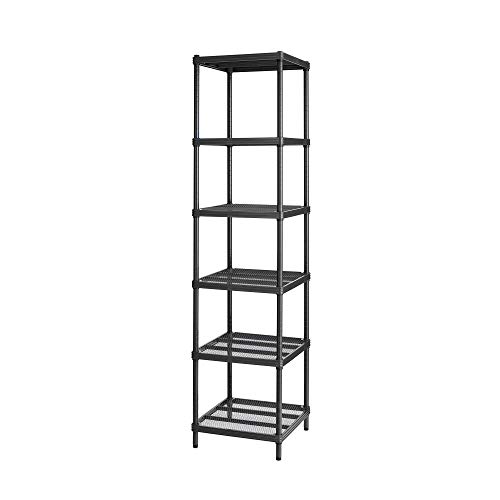 Design Ideas Meshworks Steel Storage Shelving Unit â€“ Narrow Unit, Black 17.7â€ x 17.7â€ x 70.9â€