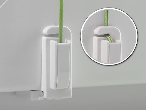 Klemmträger für Plissees von Aerolux, gespannt im Glasrahmen, ohne Werkzeug, ohne Kleben, ohne Bohren, 4er-Set, weiß