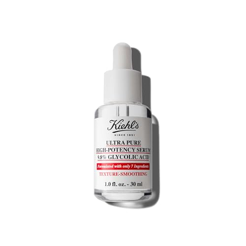 Kiehl's Ultra Pure High-Potency 9.8% Glycolic Acid Serum, Concentrated Exfoliating Face Serum, All Skin Types, 30Ml