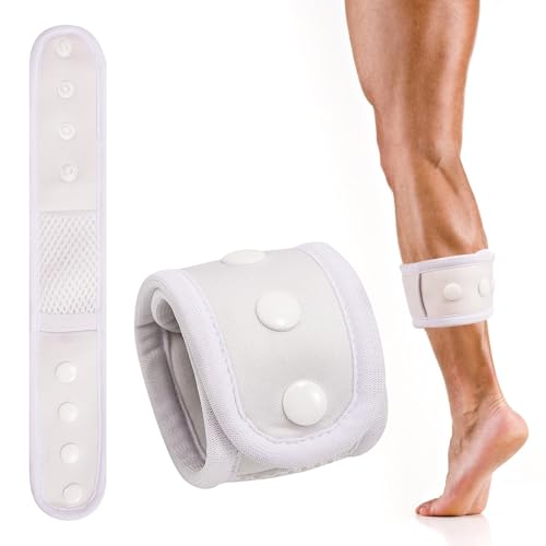 Ankle Band Fitness Pedometer,Compatible with Fitbit Flex 2/One/Zip/Charge 2 3/Alta HR or Garmin Vivofit/2/3/4/JR Fitness Tracker,Adjustable Breathable Sport Ankle Band (White,Medium)