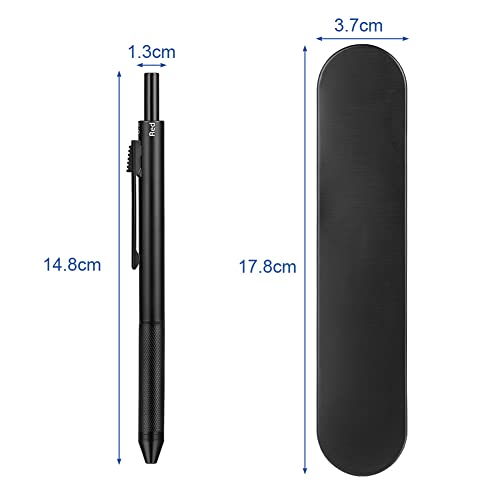 Image of AUAUY 4-in-1 writing instrument with ballpoint pen and mechanical pencil, metal mechanical pencils, ballpoint pen with 3 fine tips (black, blue and red ink) and 1 mechanical pencil with tip (0.5 mm