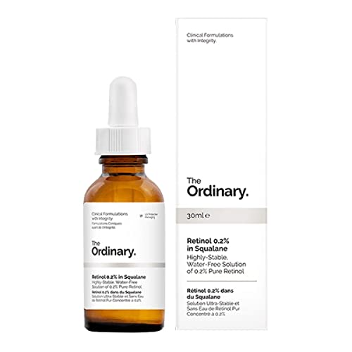 Retinol al 0,2 % en escualano, de The Ordinary- 30 ml, reduce la apariencia de las líneas finas, del daño de la luz y el envejecimiento general de la piel