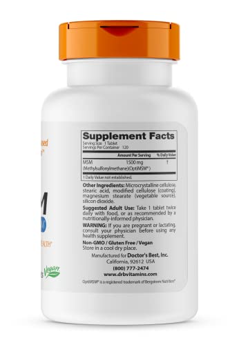 Doctor's BEST OptiMSM 1500mg タブレット120粒