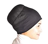 Silk Story Volumizer Handmade Hijab Turban Bun Underscarf Chemo Cap Hair Loss Cotton Lycra (Black)