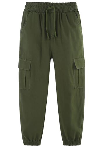 Boys 2 Pack Cotton Pull On School Uniform Casual Cargo Pants with Drawstring 2-14 Years3