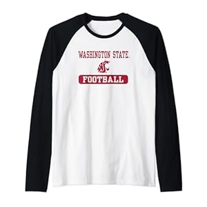 Washington State Cougars Football Logo Officially Licensed Raglan Baseball Tee