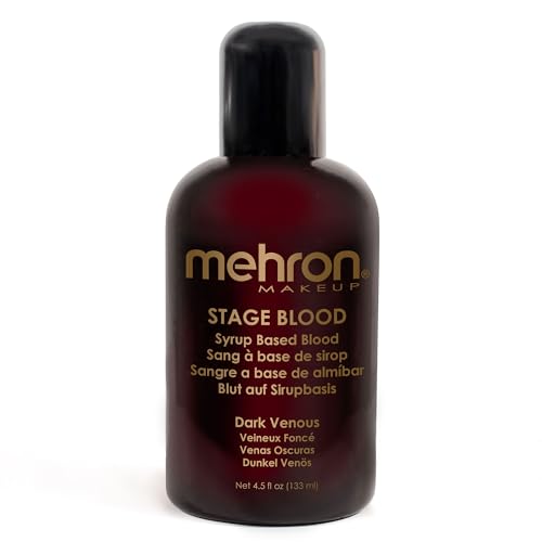 Mehron Makeup Stage Blood | Realistic For Halloween | Washable Fake Blood for Special FX Stage & Screen Halloween & Cosplay (4.5) (Dark Venous) | Made in the USA