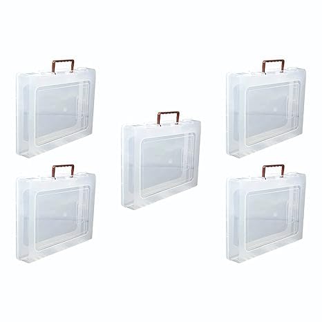 Image of Besque Multipurpose Plastic Rectangular Storage Box with Locks and Handle, Matte Finish for Saree, Laptop, Books (5)