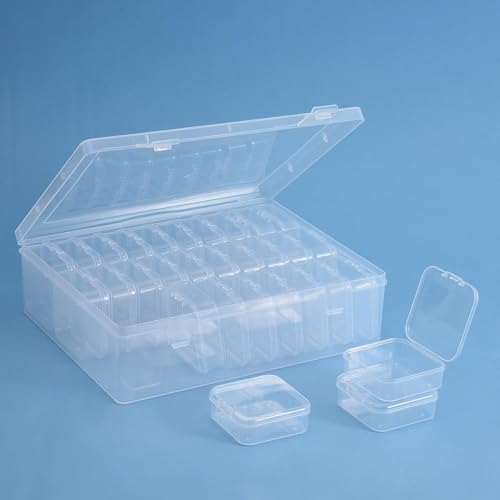 Image of Transparent Jewellery & Accessories Storage Box | 30 Box Multi-Compartment Organizer with Removable Grids | Plastic Organizer Box for Earrings, Beads, Craft & Small Items (Pack-1)