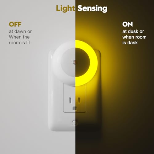 Image of fesnne Night Light, Night Lights Plug into Wall, Dusk to Dawn Sensor, Amber Led Night Light 0.5W, 8 Pack Nightlight for Adults, Bedroom, Bathroom, Hallway, Kitchen