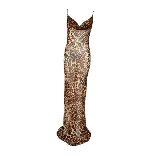 Enakshi® Women's Leopard Print Dress Summer Sleeveless Maxi Dress...