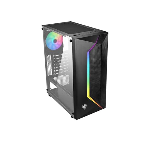 Image of MSI Mid-Tower PC Gaming Case - Tempered Glass Side Panel - 1 x 120mm aRGB Fan -1 x 120mm Fan - Liquid Cooling Support up to 240mm Radiator x 1 - MAG Vampiric 100R