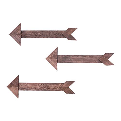 Comfify Arrow Barnwood Decorative Wooden Sign – Set of 3 Arrows for Wall