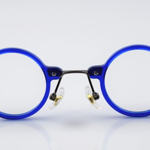 Image of Blue Light Blocking Glasses Computer Game Vintage Small Round Acetate Eyeglasses Frames