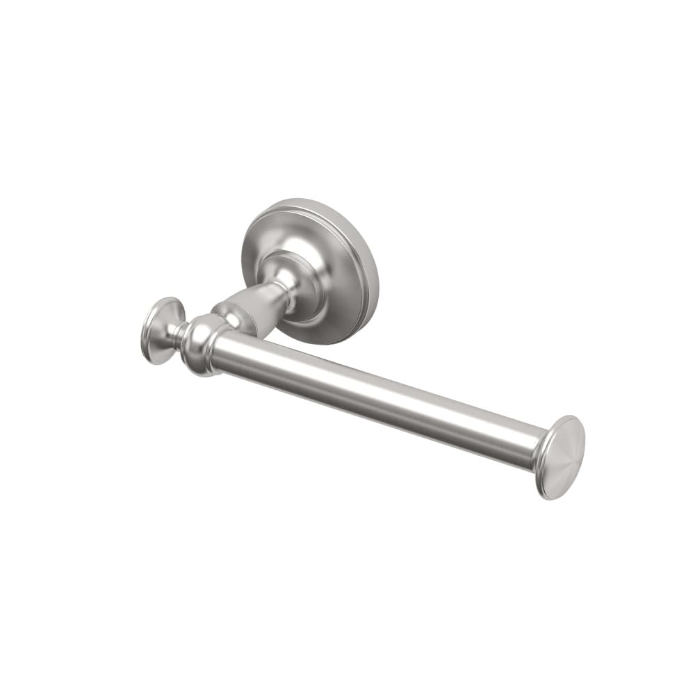 Gatco 4023AZ Tavern Tissue Holder, Satin Nickel/Wall Mounted Euro Style Toilet Tissue Holder, 7.13" W