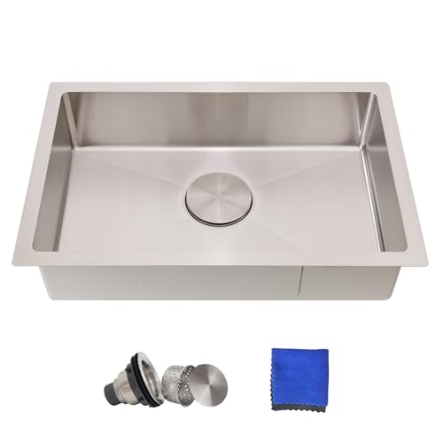 23x15 RV Kitchen Sink, Delironexu 23 Inch Drop In or Undermount RV Kitchen Sink, 18 Gauge 304 Stainless Steel Single Bowl Kitchen Sink, Dual Mount Small Kitchen Sink with Accessories