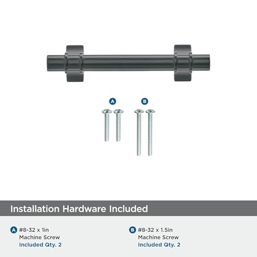 Image of Amerock | Cabinet Pull | Matte Black | 3 inch (76 mm) Center to Center | Davenport | 1 Pack | Drawer Pull | Drawer Handle | Cabinet Hardware