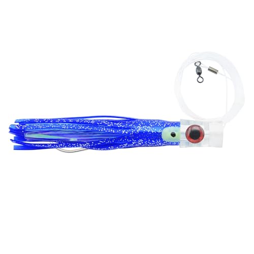 C&H, Stubby Bubbler Rigged & Ready, Lt. Blue/Pearl Skirt, 7/0 Mustad Hook, AFW Swivel, 100 lb / 45.3 kg Grand Slam Mono Line, 6 ft / 1.8 m
