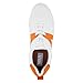 MIA Alta Lace Up Vegan-Leather Sneakers for Women, Casual Fashion Athletic Shoes, White/Orange, Size 6.5