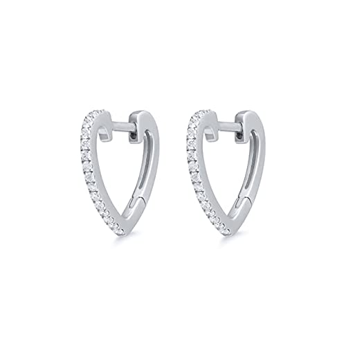 Boucles d'oreilles en argent sterling 925 forme cœur pour femmes