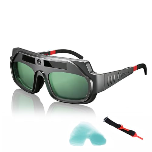 BTBHIHO Schweißbrille Solar-Schweißerbrille Verstellbare Komfort-Schweißschutzbrille Für Argon-Lichtbogenschweißen Schweißerbrille Zum Schweißschutz Blendfrei Für Tig Mig Arc Cut