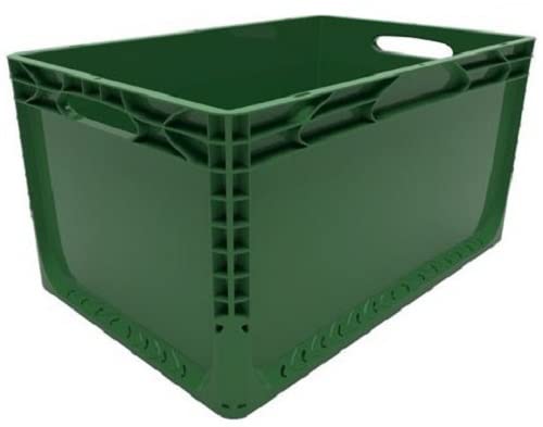 Colour Coded Euro Plastic Stacking Industrial Storage Containers Boxes Crates! (66 Litre - L 600 x W 400 x H 320mm, Green)