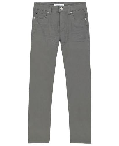 Calvin Klein Boys' Slim Fit Straight Leg Stretch Twill Pants, 5-Pocket Style, Zipper Fly & Button Closure