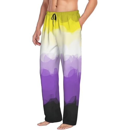 LGBTQ Nonbinary Pride Men's Pajama Pants Sleepwear Bottom Long Sleeve Sleep & Lounge Pants With Pocket2