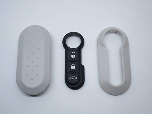 Cover E Tasti Gomma Per Chiave Fiat E Lancia - Compatibile Con 500, Panda, Ypsilon, Colore Rosso Rubino - Foto 3
