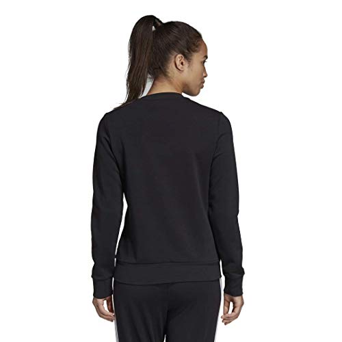 adidas Essentials Women's Linear Crewneck Sweatshirt, Black/White, Large