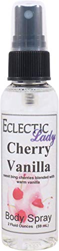 Eclectic Lady Cherry Vanilla Body Spray, Double Strength, 4 ounces, Body Mist for Women with Clean, Light & Gentle Fragrance, Cologne with Soft, Subtle Aroma For Daily Use
