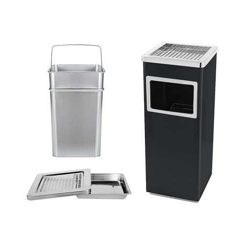 XUANYU Lot de 1 Cendrier avec Poubelle Intégrée, Poubelle avec Cendrier sur Pieds et Seau Intérieur Amovible, pour Hôtel, Jardin, Bureau,...