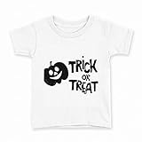 [igsticker] プリント Tシャツ キッズ 子供 160 サイズ size おしゃれ クルーネック 白 ホワイト t-shirt 013521 ハロウィン カボチャ おばけ