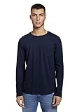 Aufgesetzte Brusttasche Tom Tailor Denim Mens Indigo Langarm Long Sleeve EUR Top, 10120-Used Dark Stone Blue, S